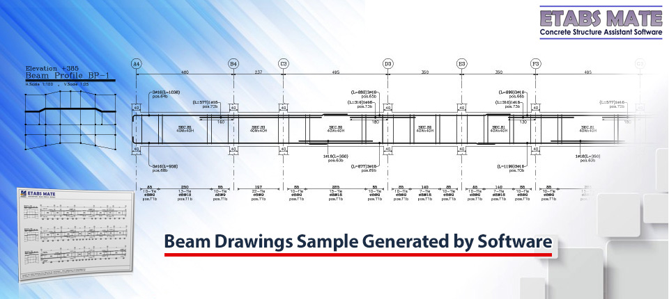  Beam Drawings Sample Generated by ETABS MATE