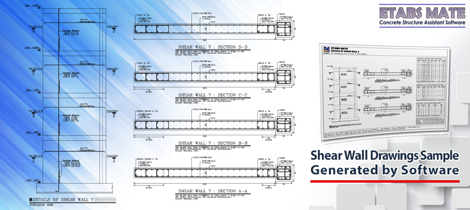  Shear Wall Drawings Sample Generated by ETABS MATE