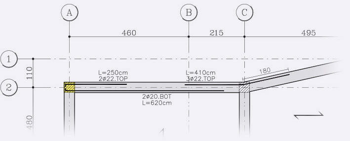 ETABS MATE - Beam Details in Plan