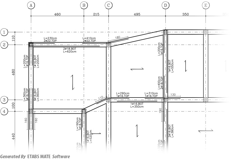 Beam Additional Rebar Detailing by ETABS MATE software